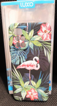 Луксозен силиконов гръб ТПУ LUXO PHOSPHORESCENT CASE за Xiaomi Redmi Note 11 4G зелени цветя и фламинго 